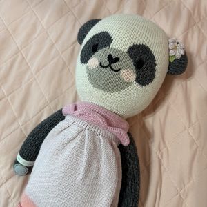 Polly the Panda cuddle + kind hand knit doll